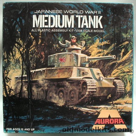 Aurora 1/48 Japanese Type 97 Chi-Ha Medium Tank - With Army or Navy Decals, 325-150 plastic model kit
